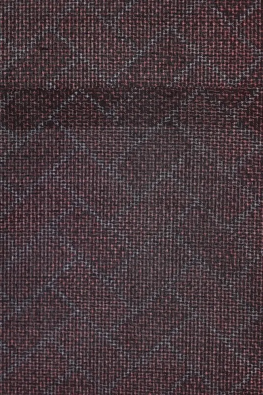Tsumugi silk(Japan v kimono), brown and gray, geometric pattern, A072