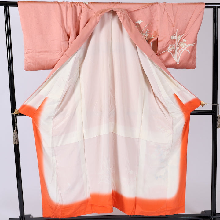 Japanese kimono  (Houmongi) M-size 100% silk  / 523