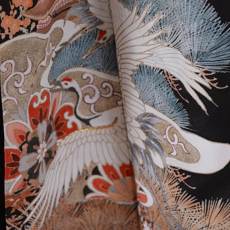 Japanese kimono (Kurotomesode) 100% silk /1007