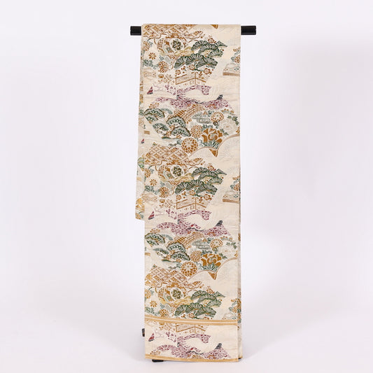 Japanese kimono sash belt (Maru-obi) 100% silk  / 566