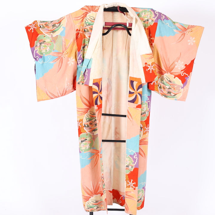 Antique Wear under the kimono undershirt(Nagazyuban)   M-size 100%silk / 584