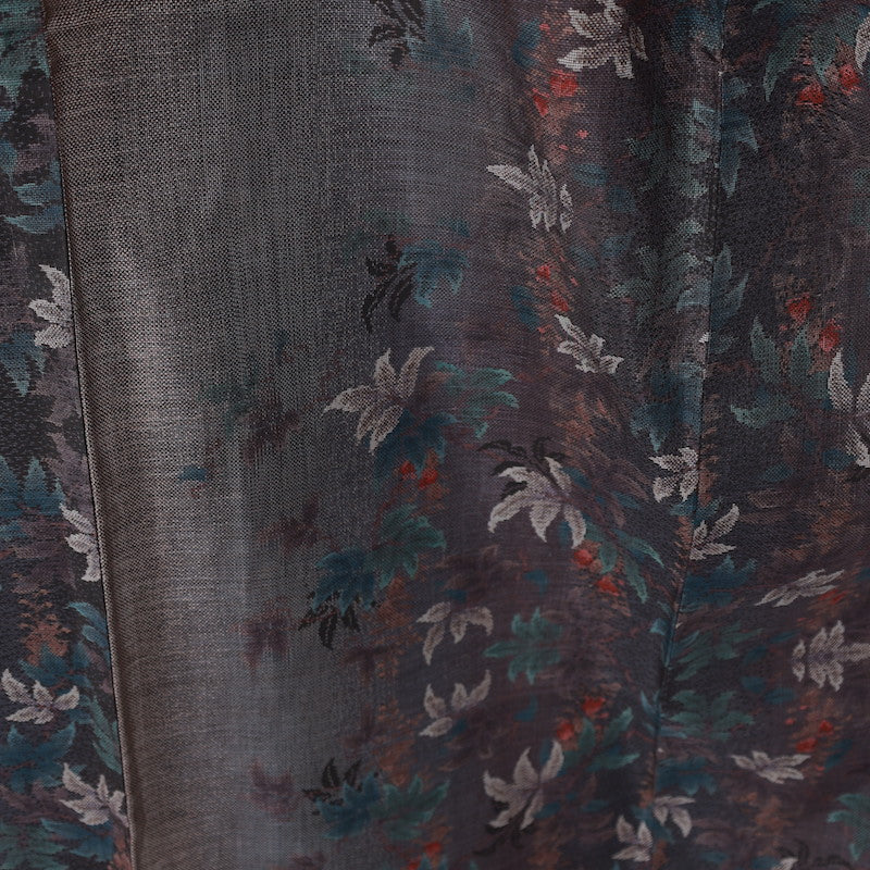 Used kimono  (Tsumugi) L-size 100% silk  / 1085