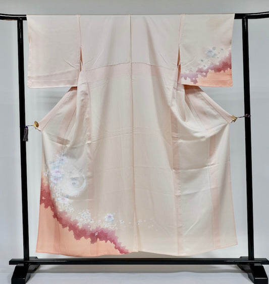 Used kimono  (Tsukesage) M-size 100% silk  / 1088