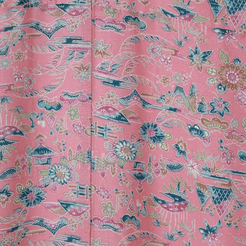 Used kimono  (Komon) M-size silk・polyester  / 1097