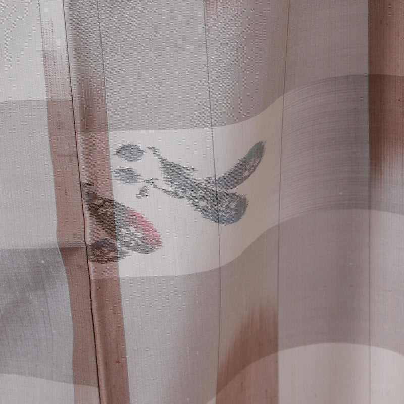 Used kimono  (Tsumugi) L-size 100% silk  / 1122