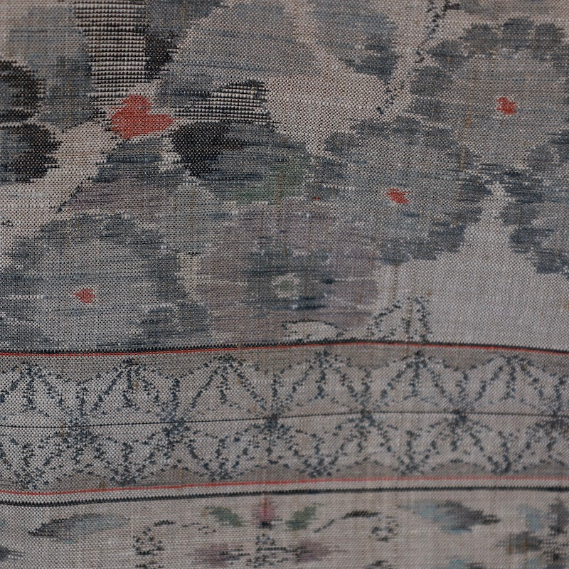 Used kimono  (Tsumugi) L-size 100% silk  / 1124