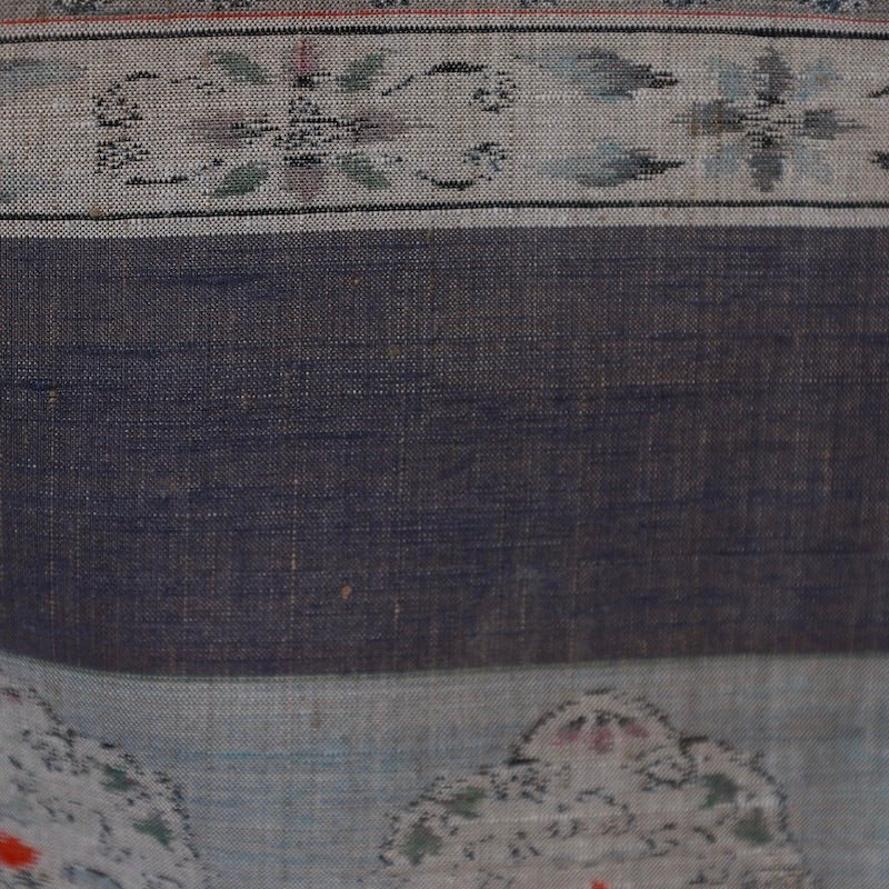 Used kimono  (Tsumugi) L-size 100% silk  / 1124