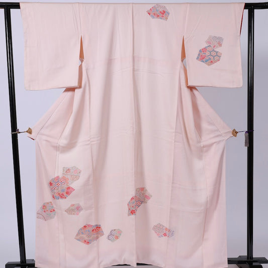 Used kimono  (Tsukesage) L-size 100% silk  /1128