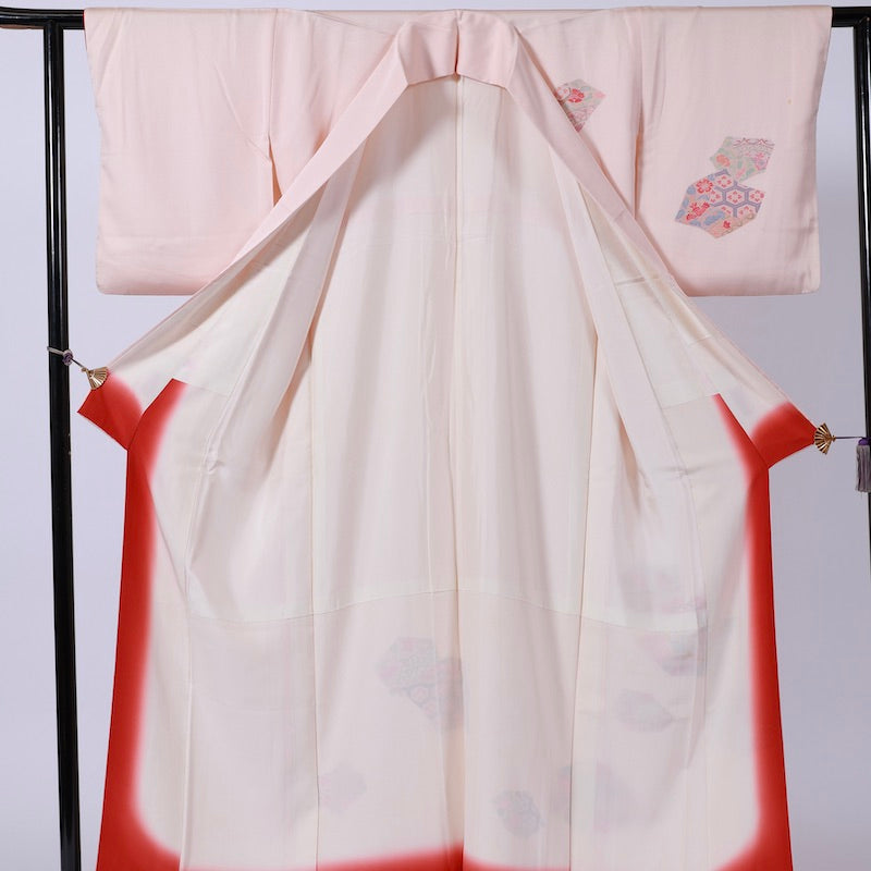 Used kimono  (Tsukesage) L-size 100% silk  /1128