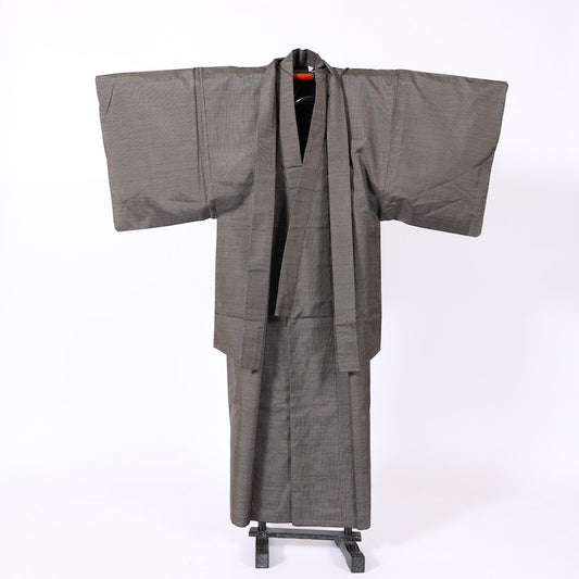 Used kimono, jacket 2piece set , men’s   L-size 100% silk  / 1177