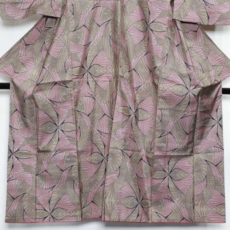 Japanese kimono  (Tsumugi) M-size 100% silk  / 800