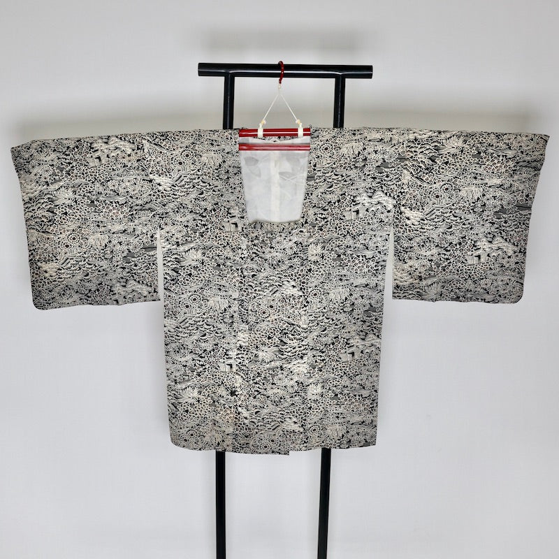 Japanese kimono  Coat (Michiyuki) M-size 100% silk  / 813