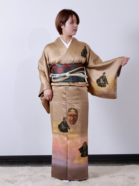 Japanese kimono  (Houmongi) M-size 100% silk  / 　840