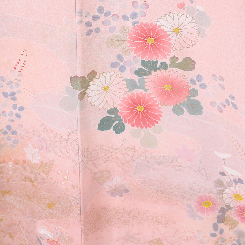 Japanese kimono  (Houmongi) L-size 100% silk  / 856