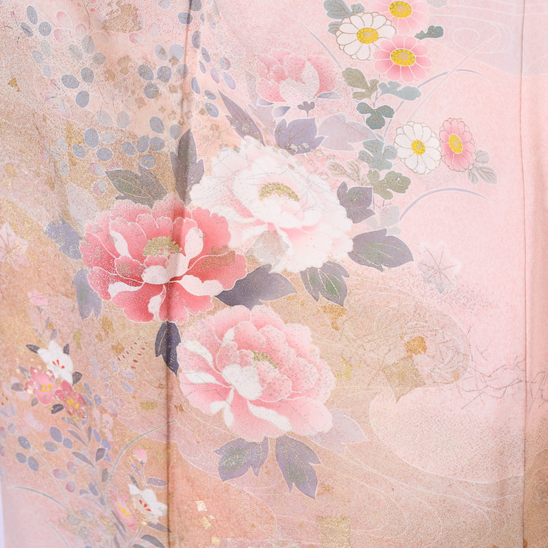 Japanese kimono  (Houmongi) L-size 100% silk  / 856