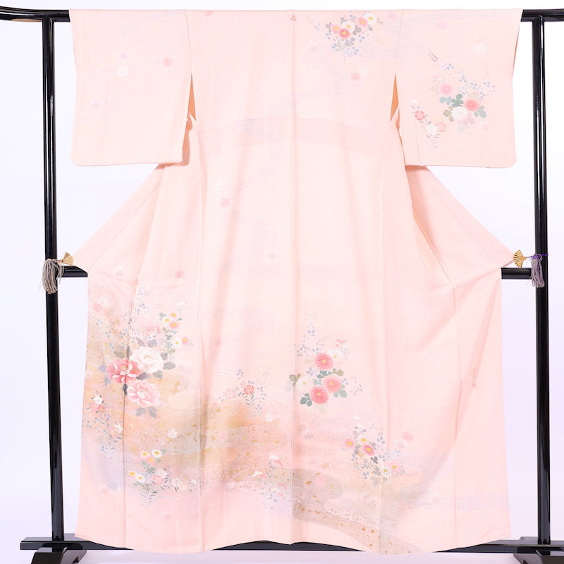 Japanese kimono  (Houmongi) L-size 100% silk  / 856