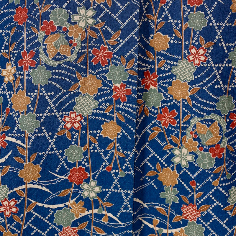 Japanese kimono  (Komon) M-size washable   polyester / 930