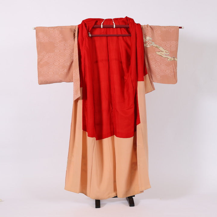 Atique Japanese kimono  (Tsukesage) S-size 100% silk  /  384