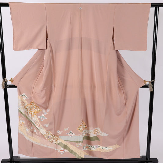 Japanese kimono  (Irotomesode) M-size 100% silk  / 388