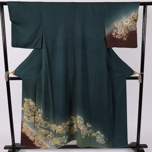 Japanese kimono  (Tsukesage) M-size 100% silk  /  387