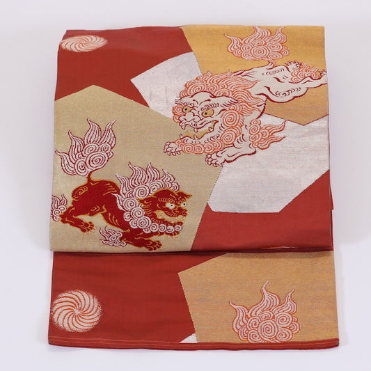 Vintage  Japanese kimono sash belt (obi) 100% silk  / 442
