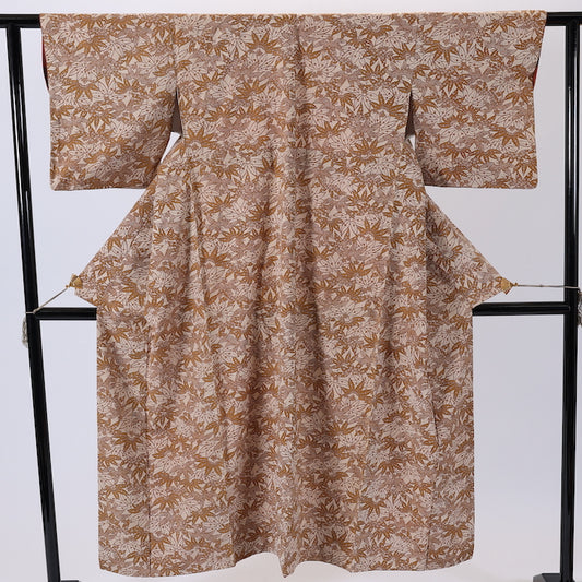 Japanese kimono  (Tsumugi) M-size 100% silk  / 474