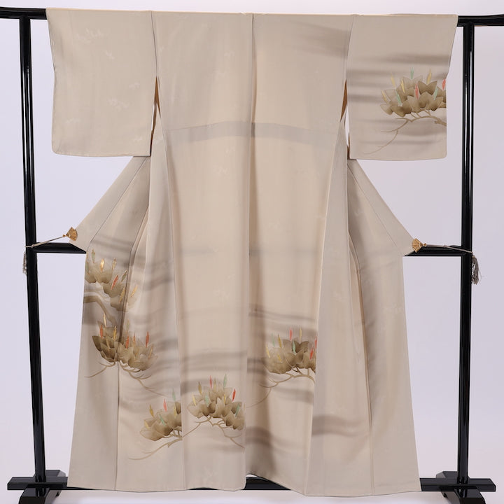 Japanese kimono  (Irotomesode) M-size 100% silk  / 483