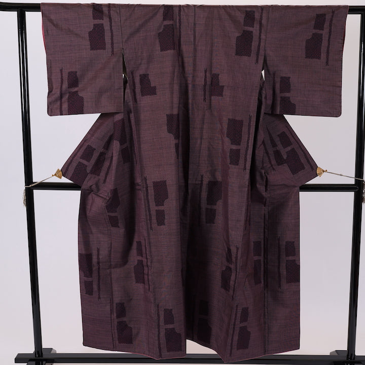 Japanese kimono  (Tsumugi) M-size 100% silk  / 476