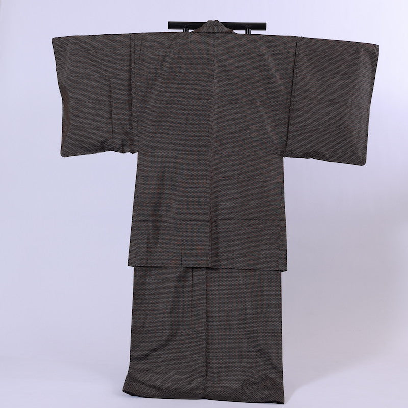 Japanese Men’s Kimono ensemble  L-size 100% silk  / 987