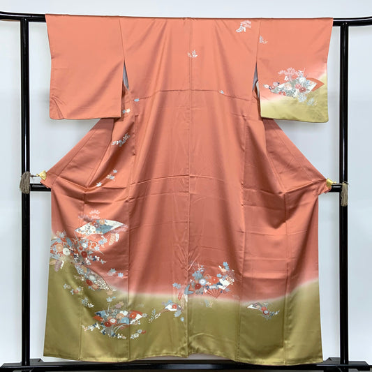 Japanese kimono  (Houmongi) M-size 100% silk  / 532