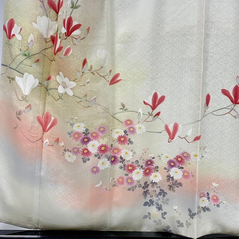 Japanese kimono  (Houmongi) M-size 100% silk  / 861