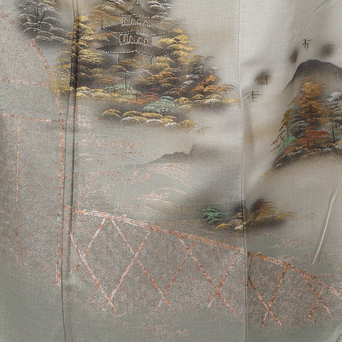 Japanese kimono  (Tsukesage) S-size 100%silk  /  82