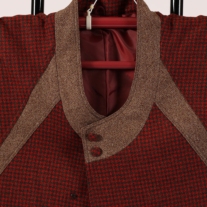 No.22 Coat Red Green Houndstooth