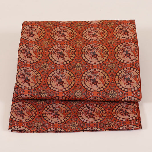 No.39 Fukuro-obi Orange Round pattern specialty fissure