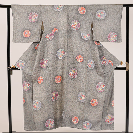 Japanese kimono  (Komon) M-size 100% silk  / 9