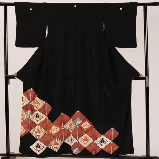 Japanese kimono  (Kurotomesode) washable   polyester / 106